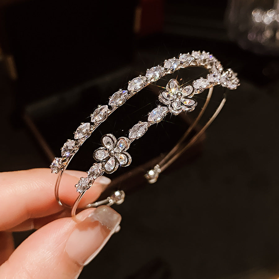 Bracciale Doppio Fiore Zircone