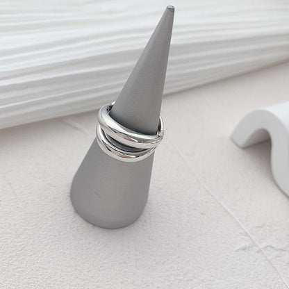 Anello aperto geometrico argento