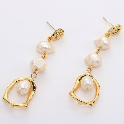 Orecchini perla d'acqua dolce oro