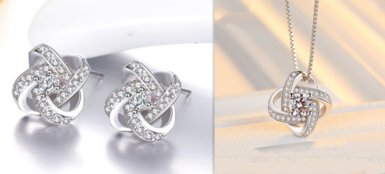 Collana quadrifoglio in argento sterling