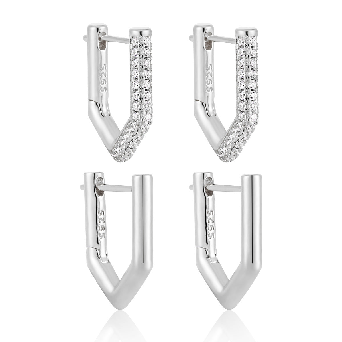 Orecchini geometrici strass micro