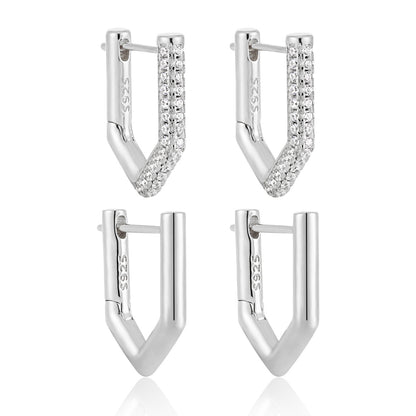 Orecchini geometrici strass micro
