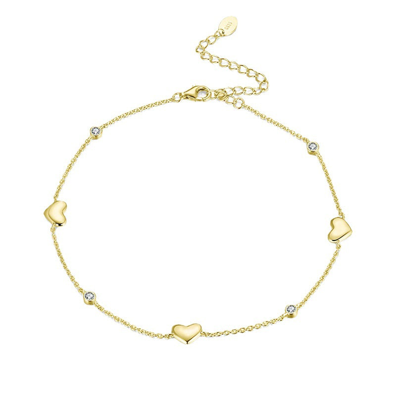 Cavigliera argento cuore