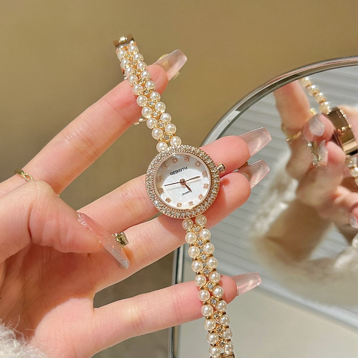 Orologio bracciale donna perle vintage