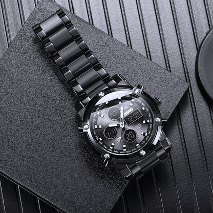 Orologio doppio display acciaio