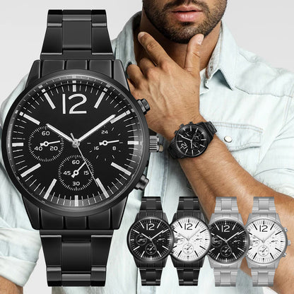 Orologio da uomo quadrante grande acciaio