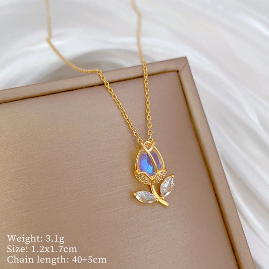 Collana tulipano cristalli