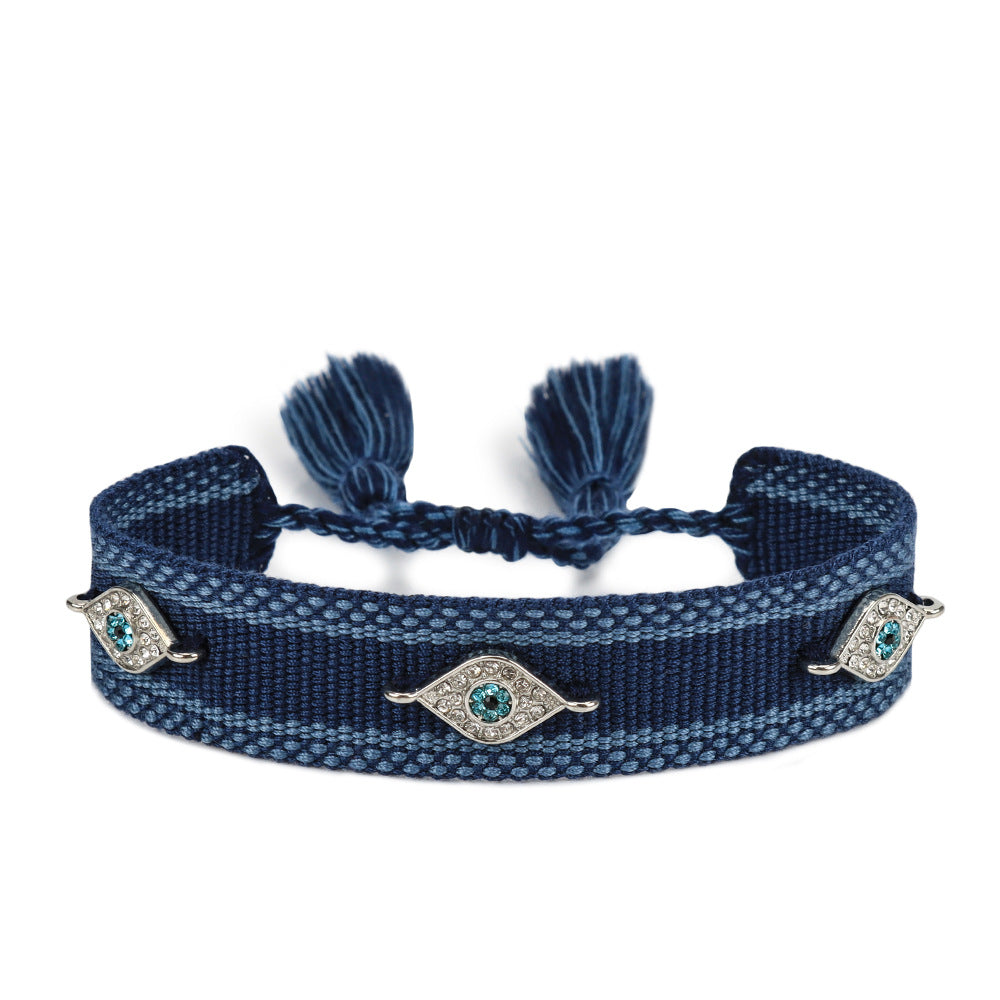 Bracciale occhio blu intrecciato