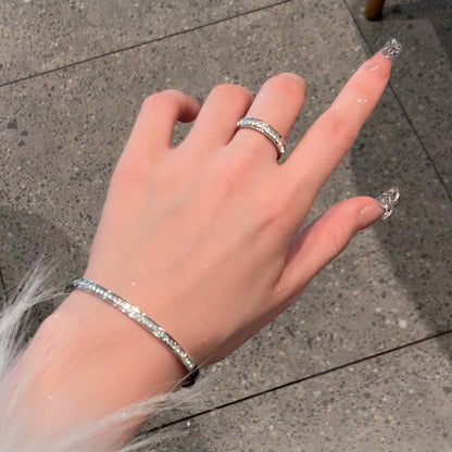 Bracciale acciaio strass