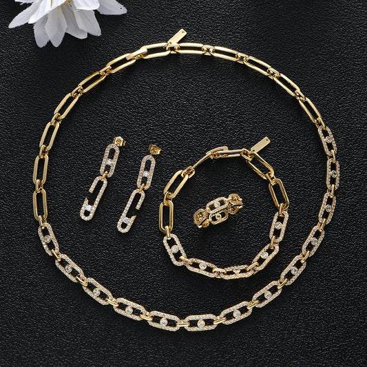 Parure geometrica zircone