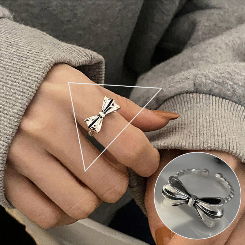 Anello aperto geometrico argento
