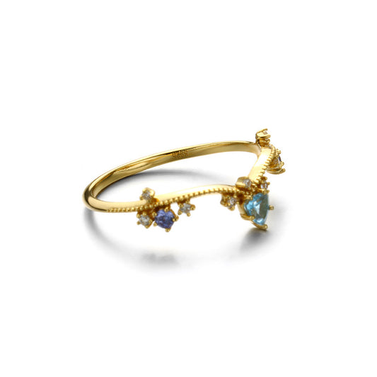 Anello argento con topazio blu