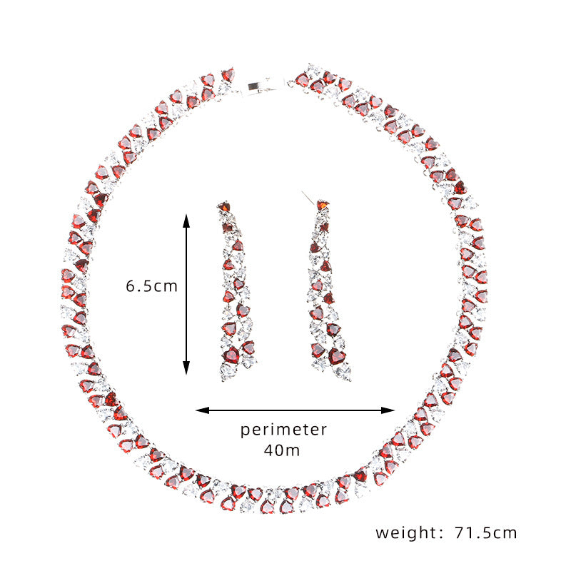 Set catena clavicolare e orecchini zircone