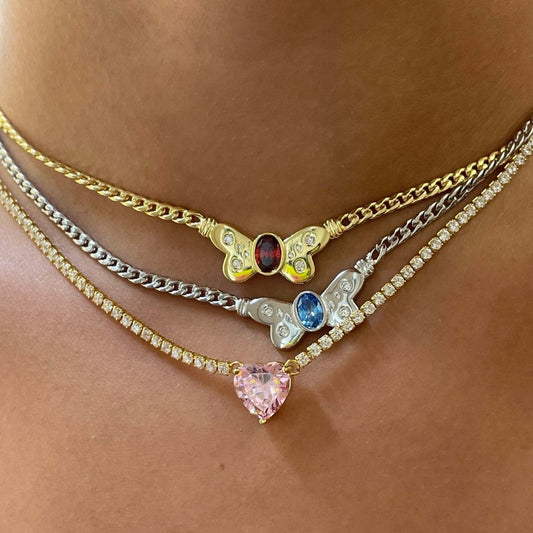 Collana farfalla in zircone