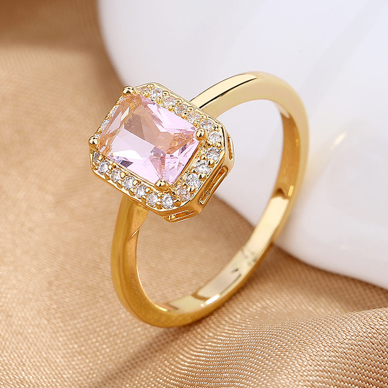 Anello zircone rettangolare principessa