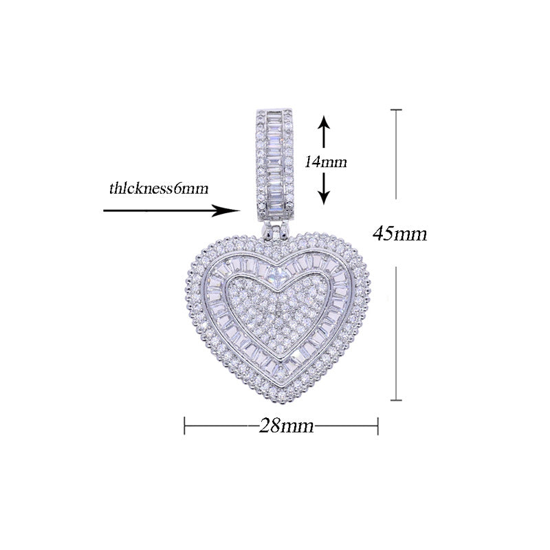 Pendente cuore zircone