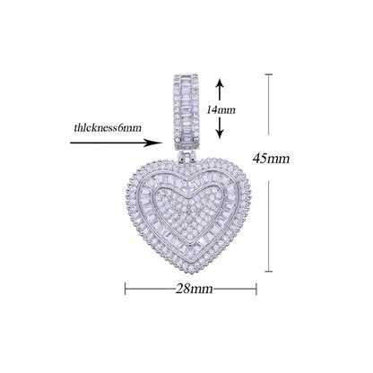 Pendente cuore zircone