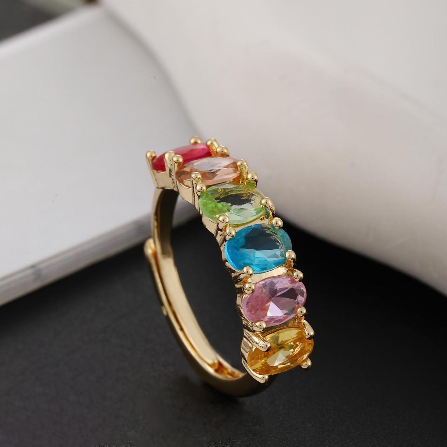 Anello zircone retrò da donna