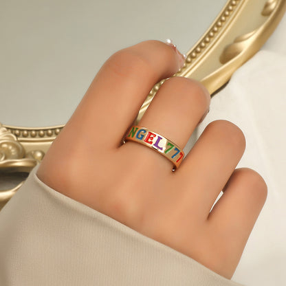 Anello smalto numeri colorati