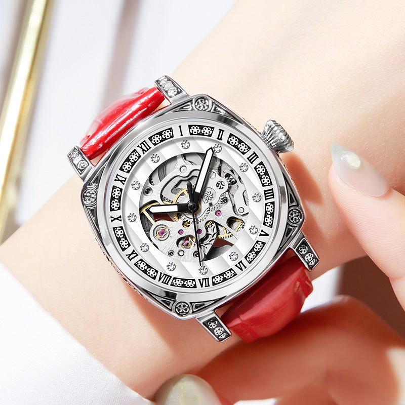 Orologio cinturino pelle luminoso