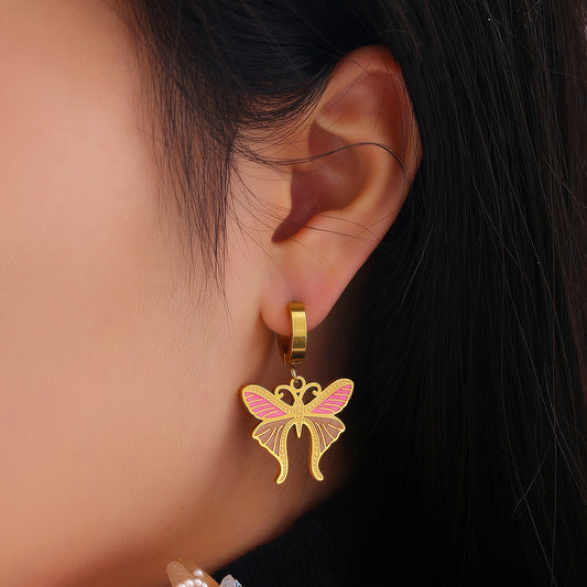 Orecchini farfalla smaltati colorati