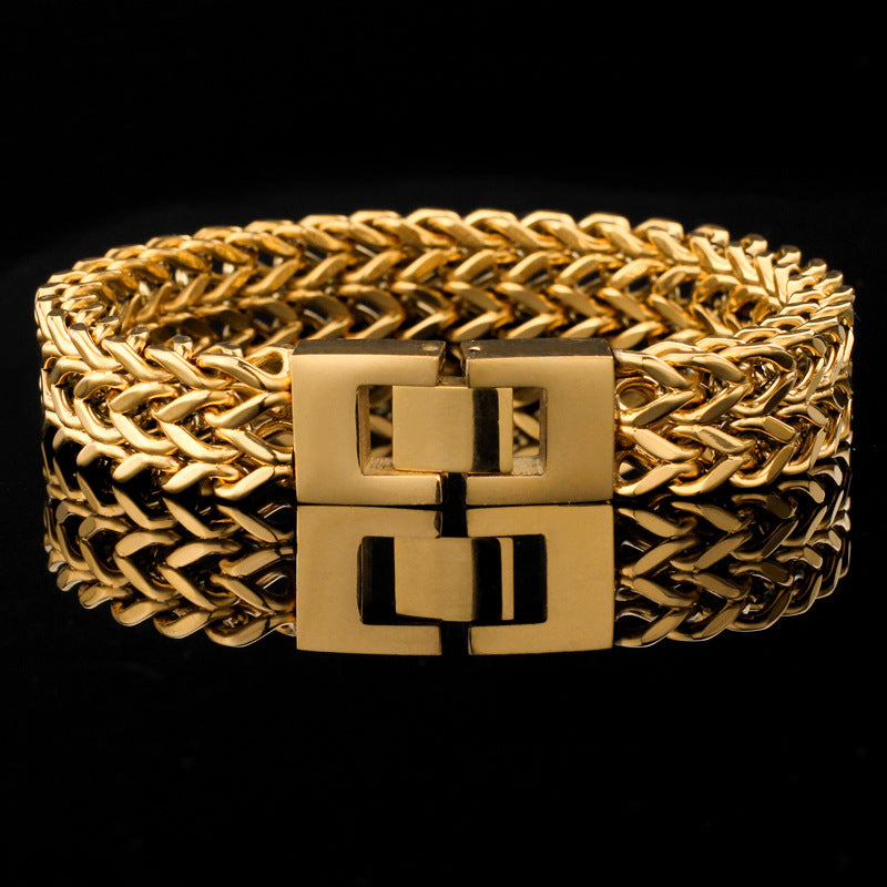 Bracciale catena cubana doppio retrò
