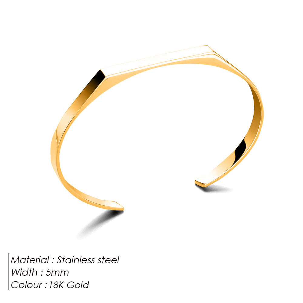 Bracciale acciaio minimalista geometrico