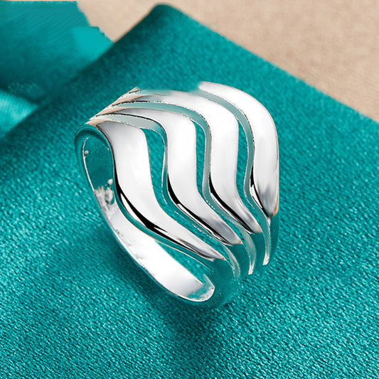Anello argento geometrico minimalista