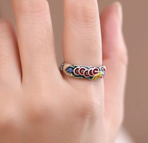 Anello monete smaltato