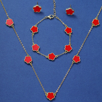 Set gioielli fiore a cinque petali