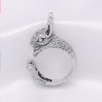 Anello zodiacale coniglio regolabile