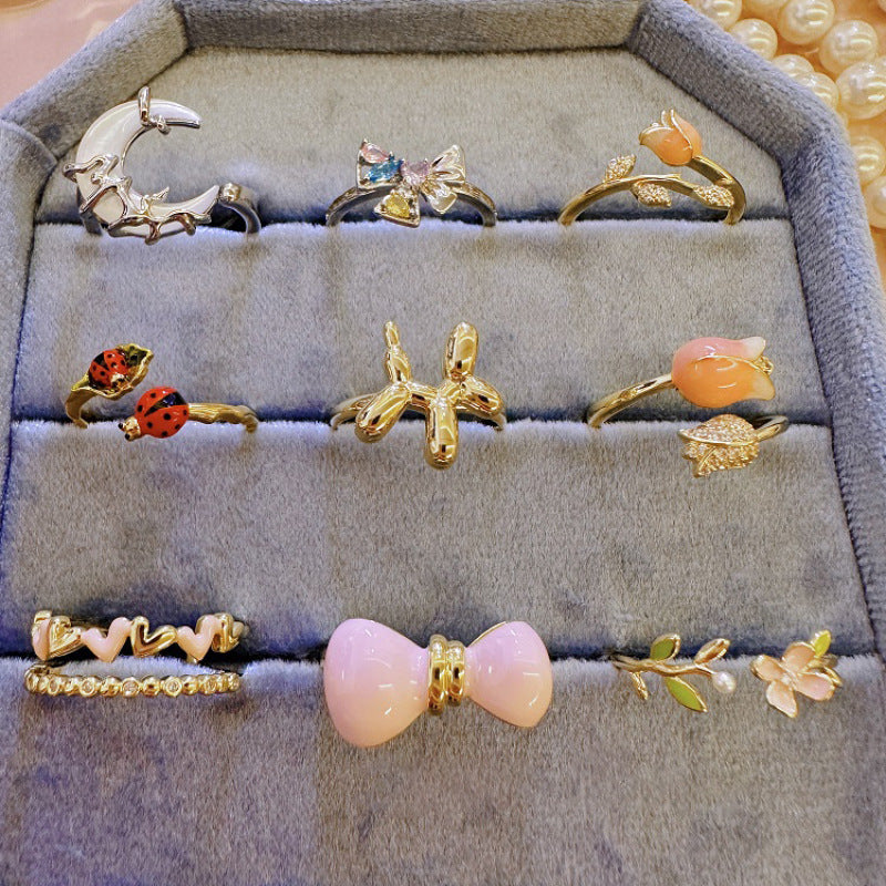 Anello fiocco smaltato