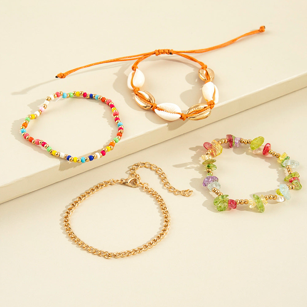 Cavigliera conchiglie boho set
