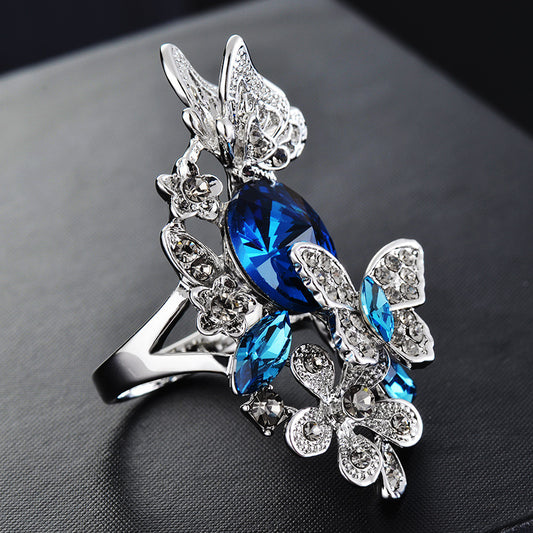 Anello farfalla cristallo