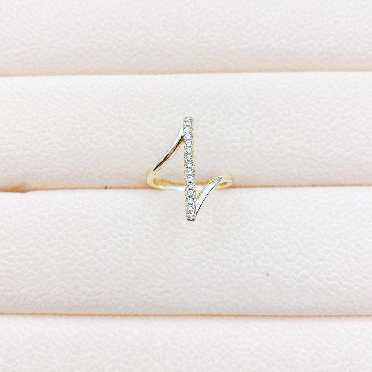 Anello zircone geometrico micro