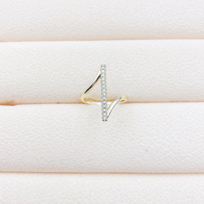 Anello zircone geometrico micro