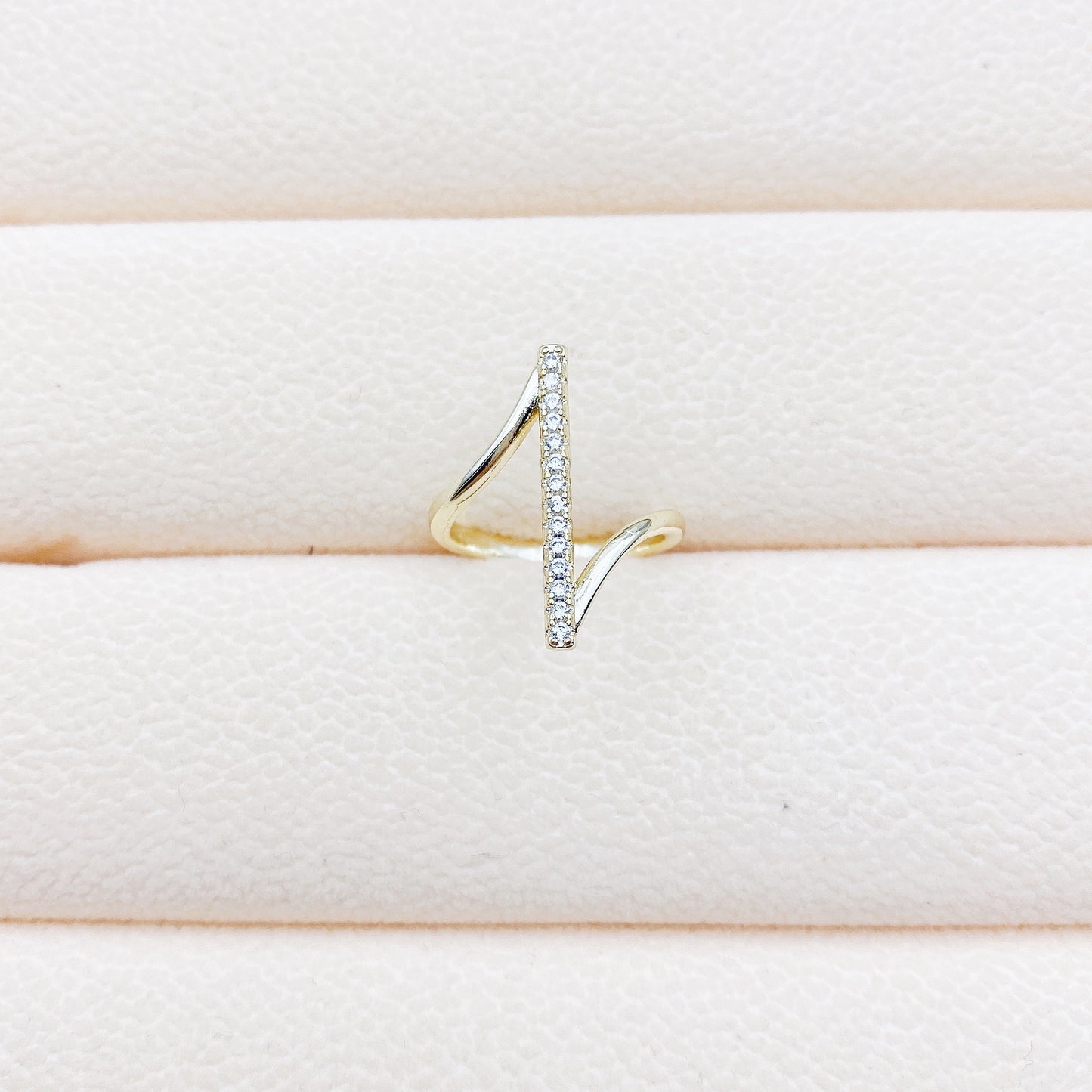 Anello zircone geometrico micro