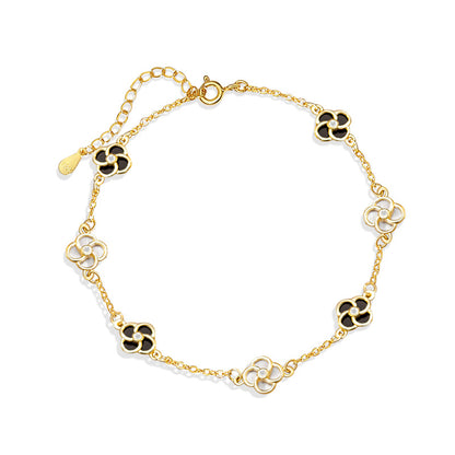 Bracciale quadrifoglio argento
