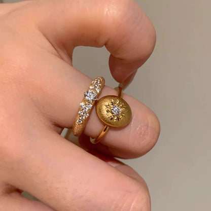 Anello fiocco di neve e stella