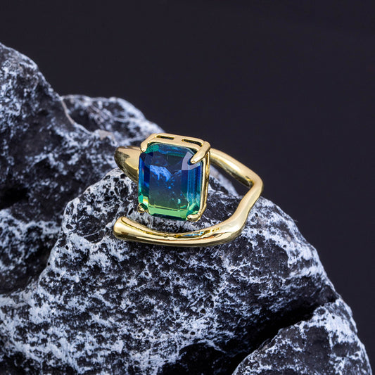 Anello quadrato zircone