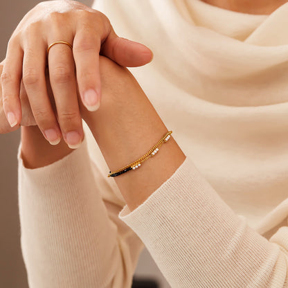 Bracciale doppio strato in titanio