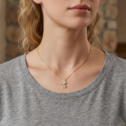 Collana farfalle doppie placcata oro