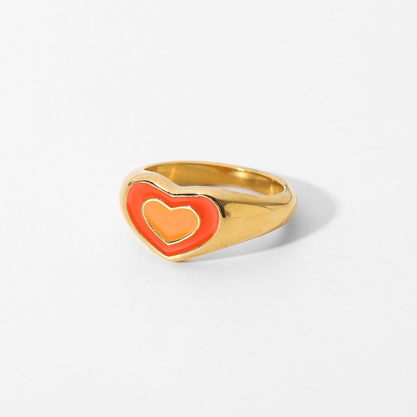 Anello cuore in titanio acciaio