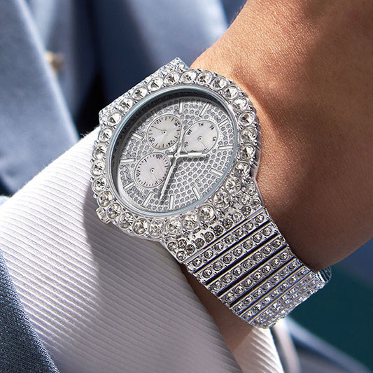 Orologio fibbia farfalla in acciaio al quarzo