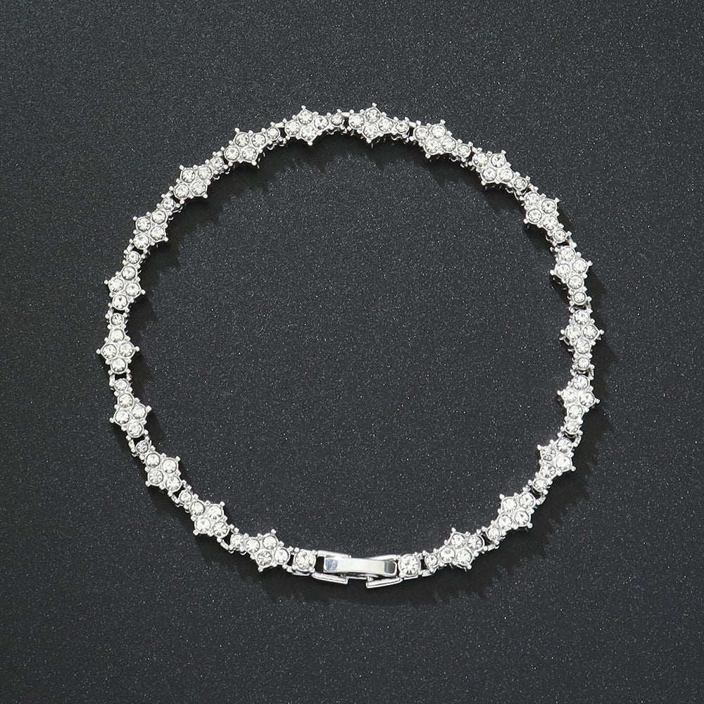 Bracciale tennis con fiori