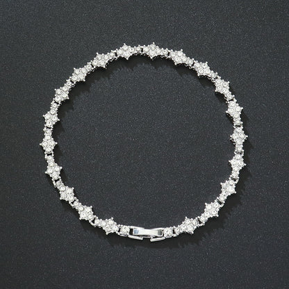 Bracciale tennis con fiori