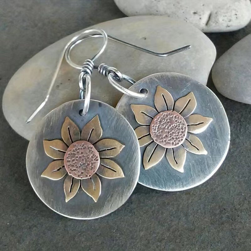 Orecchini girasole dipinti a mano