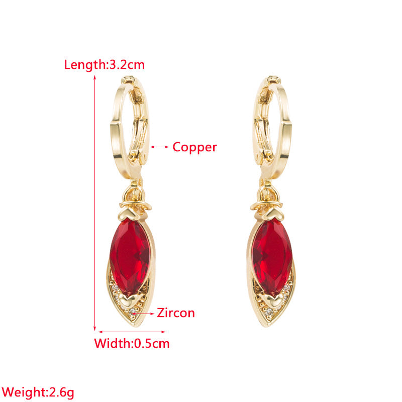 Orecchini geometrici oro zircone