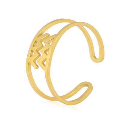 Anello segni zodiacali titanio