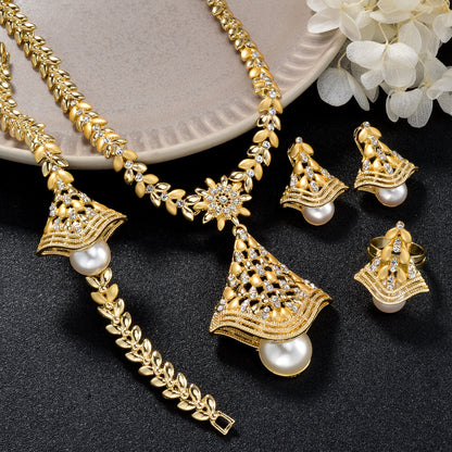 Collana foglie placcata oro